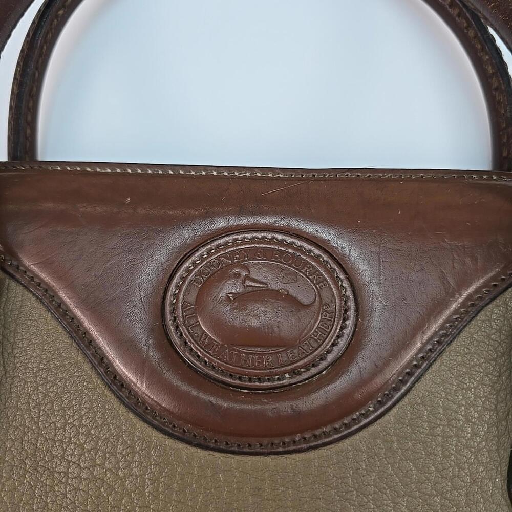 Vintage 80s Dooney & Bourke All Weather Leather Boston Satchel Bag Made in US - Picture 4 of 9